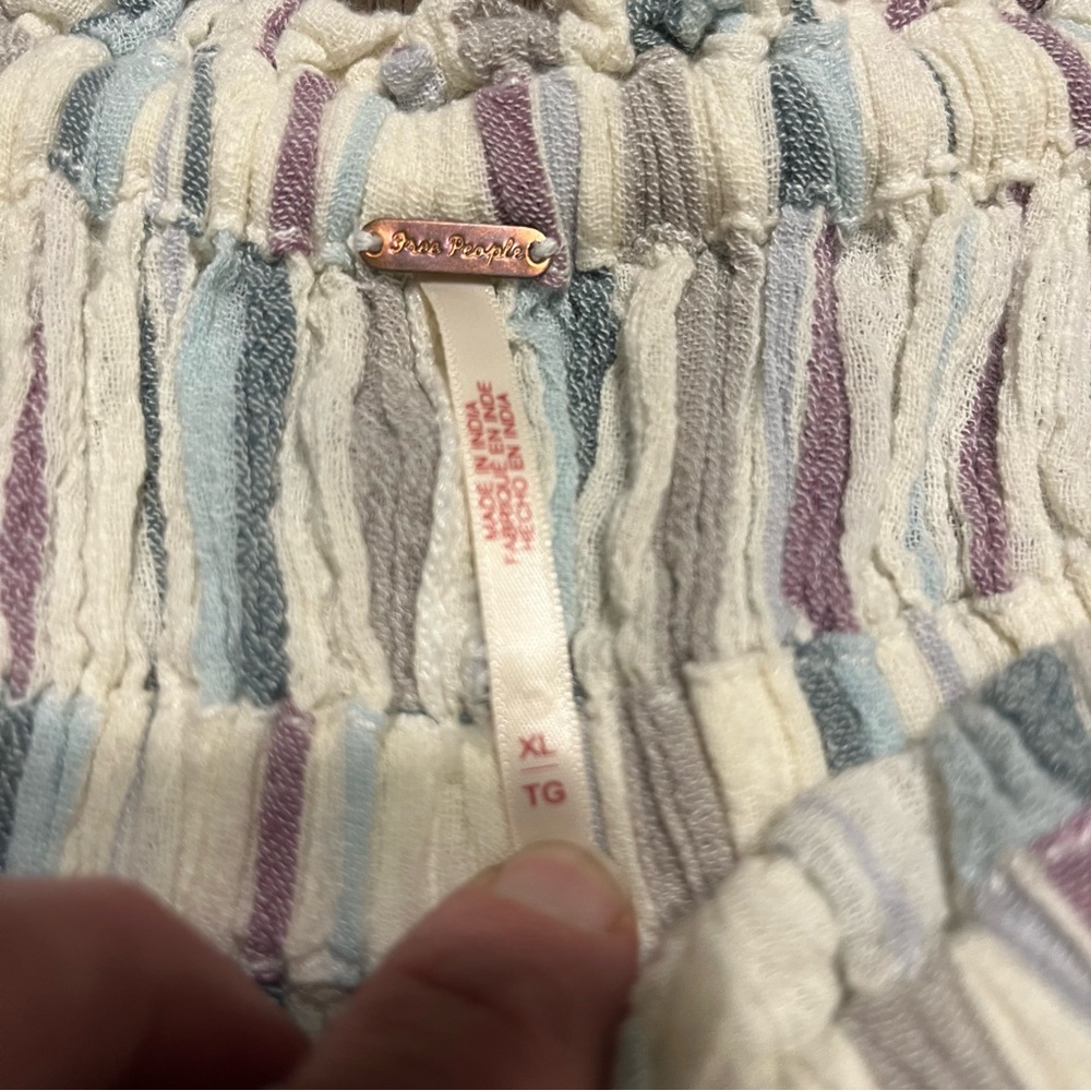 Free People Lust Over Yarn Dyed Pants in Sundrenched Stripes Size XL - Picture 4 of 8